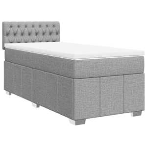 Box spring postel s matrací světle šedá 90x200 cm textil - obrázek 3