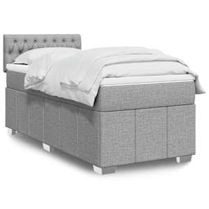 Box spring postel s matrací světle šedá 90x200 cm textil - obrázek 1