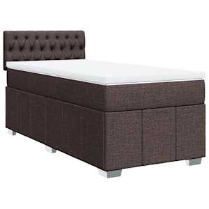 Box spring postel s matrací tmavě hnědá 90x200 cm textil - obrázek 3
