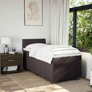Box spring postel s matrací tmavě hnědá 90x200 cm textil - obrázek 4