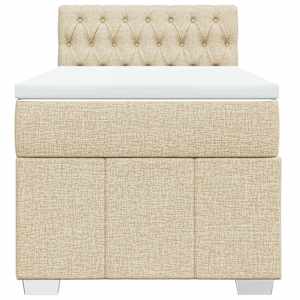 Box spring postel s matrací krémová 90x200 cm textil - obrázek 6