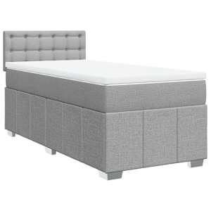 Box spring postel s matrací světle šedá 90x200 cm textil - obrázek 3
