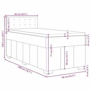 Box spring postel s matrací světle šedá 90x200 cm textil - obrázek 18
