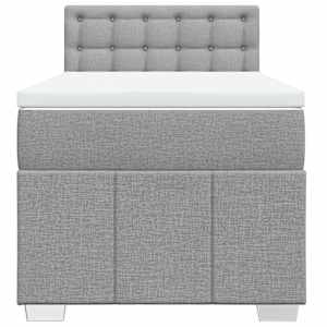Box spring postel s matrací světle šedá 90x200 cm textil - obrázek 6