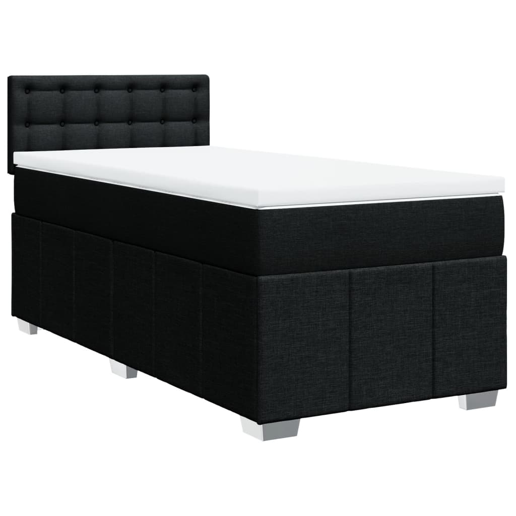 vidaXL Posteľný rám boxspring s matracom čierny 90x200 cm látka