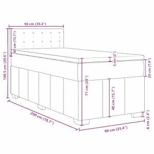 Box spring postel s matrací černá 90x200 cm textil - obrázek 18