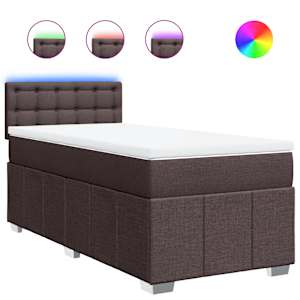 Box spring postel s matrací tmavě hnědá 90x200 cm textil - obrázek 2