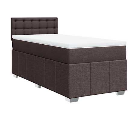 vidaXL Sommier &agrave; lattes de lit avec matelas Marron fonc&eacute; 90x200 cm
