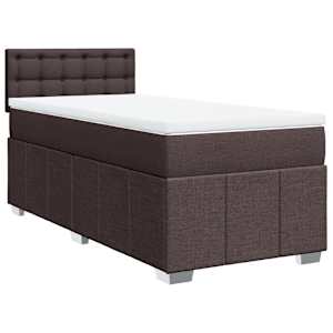 Box spring postel s matrací tmavě hnědá 90x200 cm textil - obrázek 3