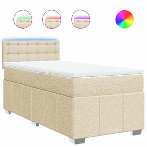Box spring postel s matrací krémová 90x200 cm textil - obrázek 2