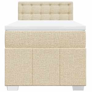 Box spring postel s matrací krémová 90x200 cm textil - obrázek 6