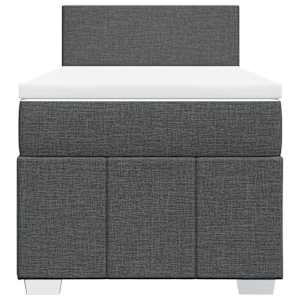 Box spring postel s matrací tmavě šedá 100 x 200 cm textil - obrázek 6