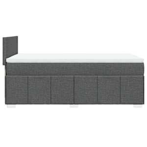 Box spring postel s matrací tmavě šedá 100 x 200 cm textil - obrázek 7