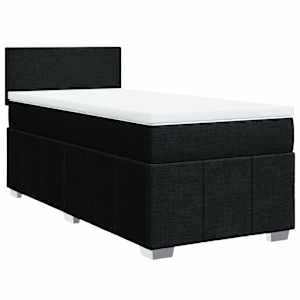 Box spring postel s matrací černá 100 x 200 cm textil - obrázek 3