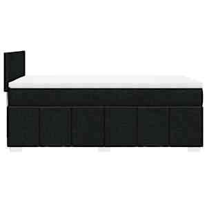 Box spring postel s matrací černá 100 x 200 cm textil - obrázek 7