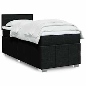 Box spring postel s matrací černá 100 x 200 cm textil - obrázek 1