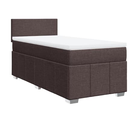 vidaXL Boxspring posteľ s matracom tmavohned&aacute; 100x200 cm l&aacute;tka