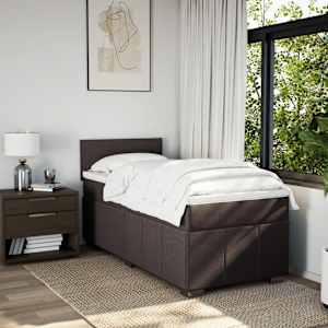 Box spring postel s matrací tmavě hnědá 100 x 200 cm textil - obrázek 4