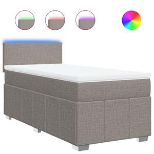 Box spring postel s matrací taupe 100 x 200 cm textil - obrázek 2