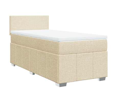 vidaXL Boxspring posteľ s matracom kr&eacute;mov&aacute; 100x200 cm l&aacute;tka