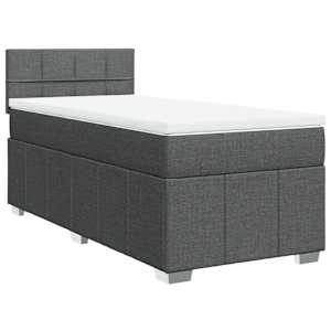 Box spring postel s matrací tmavě šedá 100 x 200 cm textil - obrázek 3