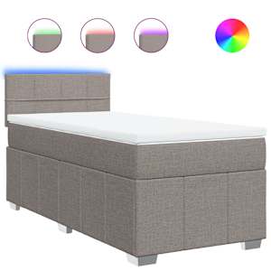 Box spring postel s matrací taupe 100 x 200 cm textil - obrázek 2