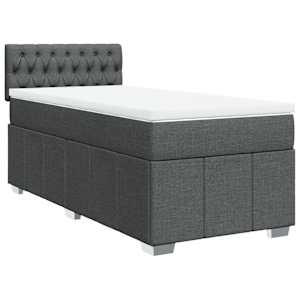 Box spring postel s matrací tmavě šedá 100 x 200 cm textil - obrázek 3