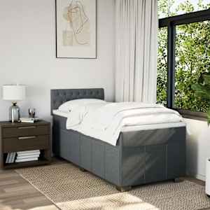 Box spring postel s matrací tmavě šedá 100 x 200 cm textil - obrázek 5