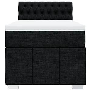 Box spring postel s matrací černá 100 x 200 cm textil - obrázek 6