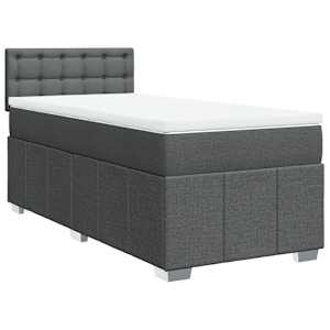 Box spring postel s matrací tmavě šedá 100 x 200 cm textil - obrázek 3