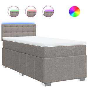 Box spring postel s matrací taupe 100 x 200 cm textil - obrázek 2