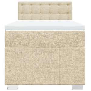Box spring postel s matrací krémová 100 x 200 cm textil - obrázek 6