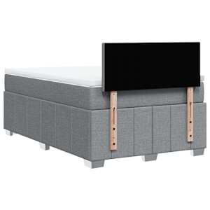 Box spring postel s matrací světle šedá 120x190 cm textil - obrázek 8