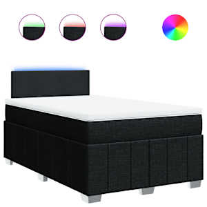Box spring postel s matrací černá 120x190 cm textil - obrázek 2