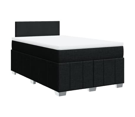 vidaXL Boxspringbett mit Matratze Schwarz 120x190 cm Stoff