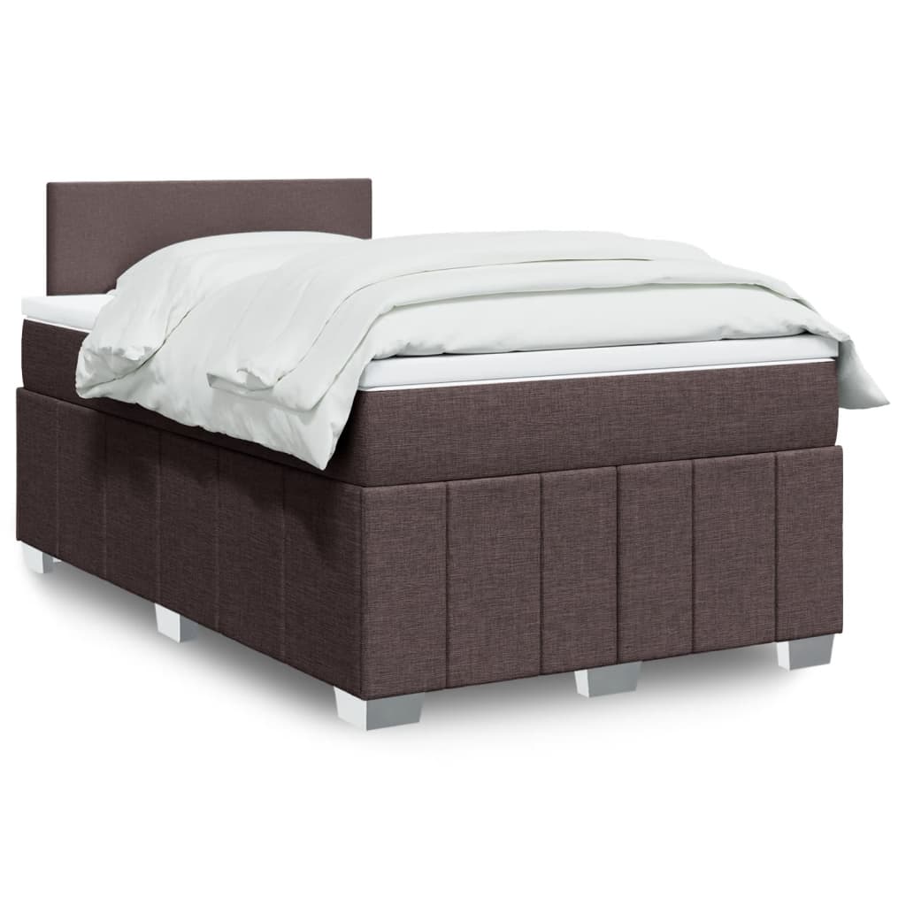 Boxspringbett mit Matratze Dunkelbraun 120×190 cm Stoff