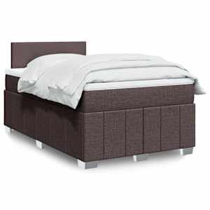 Box spring postel s matrací tmavě hnědá 120x190 cm textil