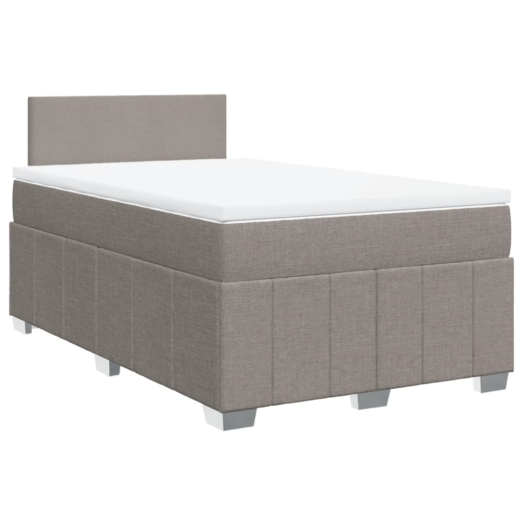 vidaXL Boxspring met matras stof taupe 120x190 cm afbeelding