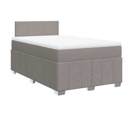 vidaXL Box spring postelja z vzmetnico taupe 120x190 cm blago
