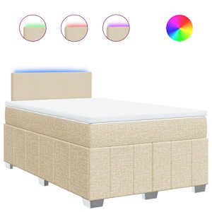 Box spring postel s matrací krémová 120x190 cm textil - obrázek 2