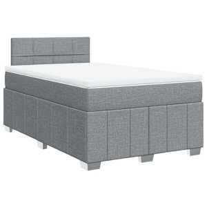 Box spring postel s matrací světle šedá 120x190 cm textil - obrázek 3