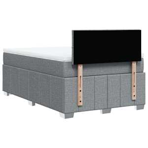 Box spring postel s matrací světle šedá 120x190 cm textil - obrázek 8