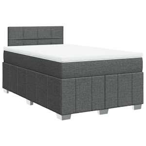 Box spring postel s matrací tmavě šedá 120x190 cm textil - obrázek 3