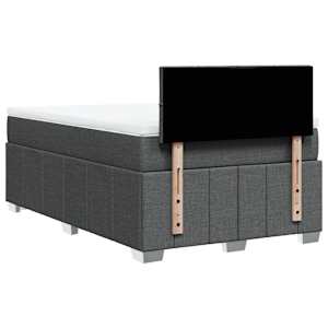Box spring postel s matrací tmavě šedá 120x190 cm textil - obrázek 8