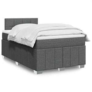 Box spring postel s matrací tmavě šedá 120x190 cm textil - obrázek 1