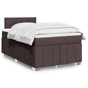 Box spring postel s matrací tmavě hnědá 120x190 cm textil