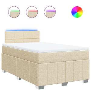 Box spring postel s matrací krémová 120x190 cm textil - obrázek 2