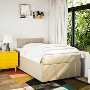 Box spring postel s matrací krémová 120x190 cm textil - obrázek 5
