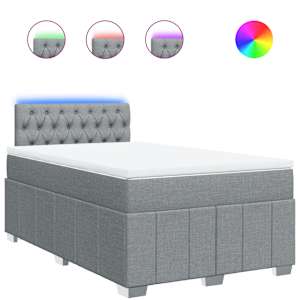 Box spring postel s matrací světle šedá 120x190 cm textil - obrázek 2