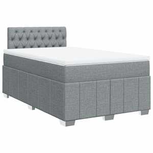 Box spring postel s matrací světle šedá 120x190 cm textil - obrázek 3